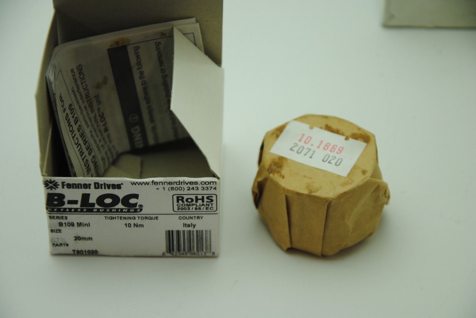 B-Loc B109 Mini 20mm #T901020, Keyless Bushing Fenner Drive, Lot of 4