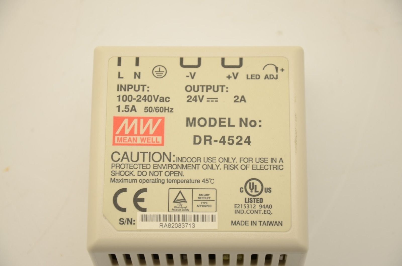 Mean Well DR-4524 24V, Power Supply, 100-240VAC