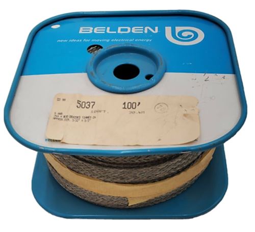 BELDEN 5037 240 x #30 Braided Tinned Copper 100 ft 6 AWG Approx. Dim. 3/32"x1/2"