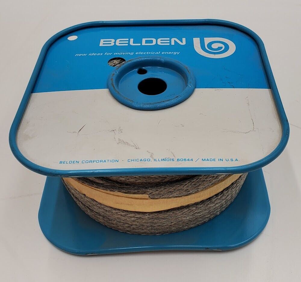 BELDEN 5037 240 x #30 Braided Tinned Copper 100 ft 6 AWG Approx. Dim. 3/32"x1/2"