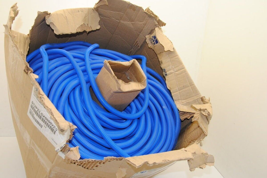 Drossbach 1/2" Corrugated Split Conduit Tubing, Blue, 700'+ - NEW