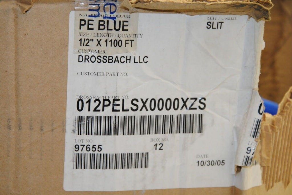 Drossbach 1/2" Corrugated Split Conduit Tubing, Blue, 700'+ - NEW