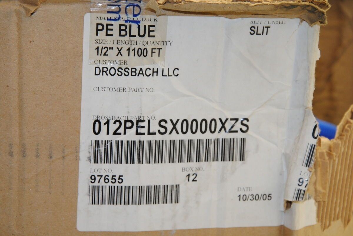 Drossbach 1/2" Corrugated Split Conduit Tubing, Blue, 700'+ - NEW