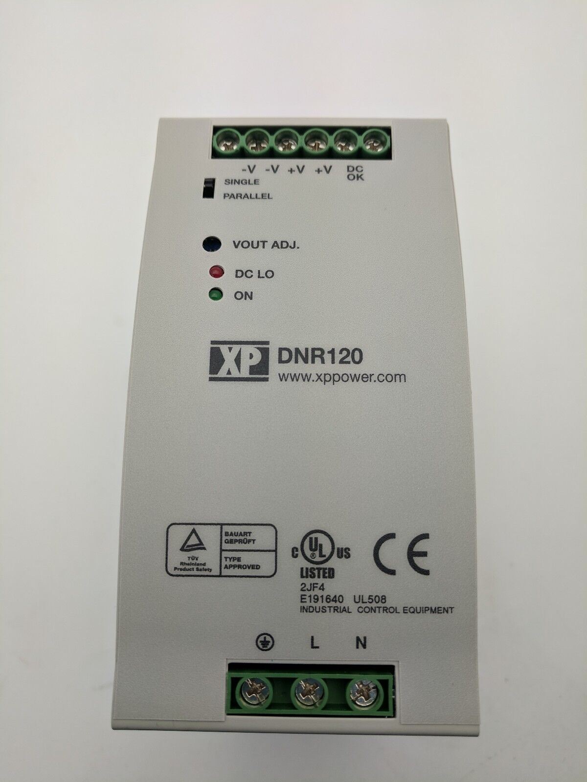 XP Power DNR120AS48-1 115VAC input 48VDC output 120W Power Supply DIN Rail Mount