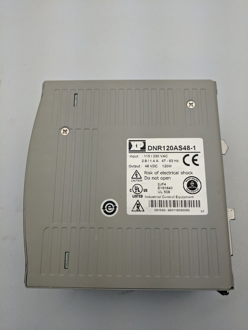 XP Power DNR120AS48-1 115VAC input 48VDC output 120W Power Supply DIN Rail Mount