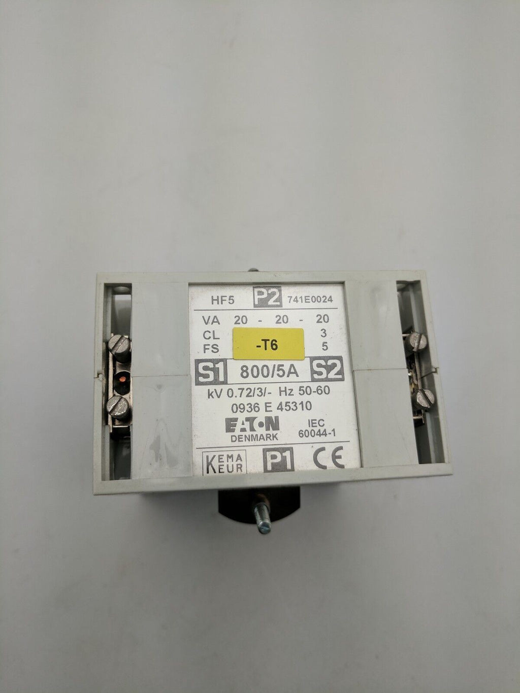 Eaton Current Transducer HF5 800A Primary 5A Secondary Bus Bar Mounted 741E0024