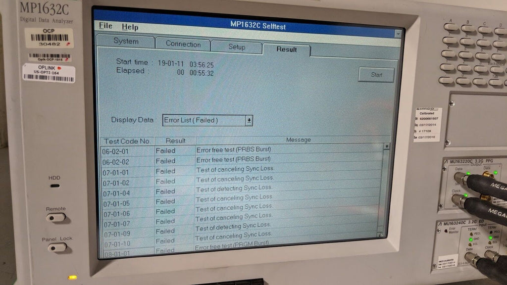 Anritsu MP1632C Digital Data Analyzer 3.2 Gb/s BERT MU163220C MU163240C Op 01 03