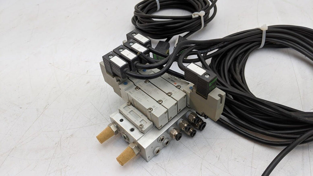 4x SMC SY5140-5DZ, SY5340-5DZ Base Mount Solenoid Valve 5 Port 2-3 Position 24V