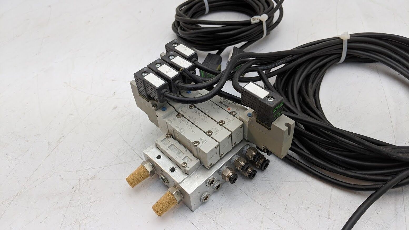 4x SMC SY5140-5DZ, SY5340-5DZ Base Mount Solenoid Valve 5 Port 2-3 Position 24V