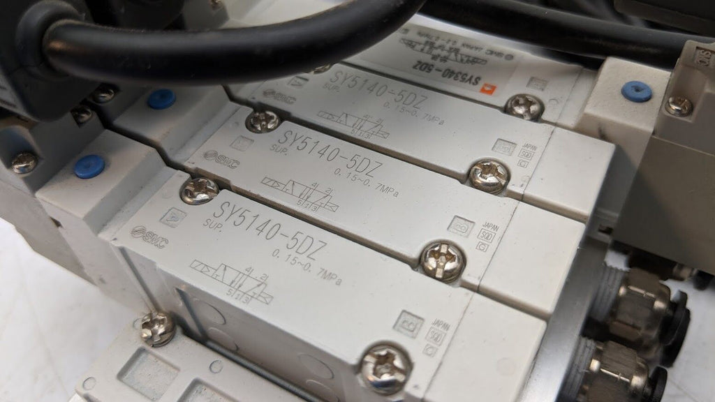 4x SMC SY5140-5DZ, SY5340-5DZ Base Mount Solenoid Valve 5 Port 2-3 Position 24V
