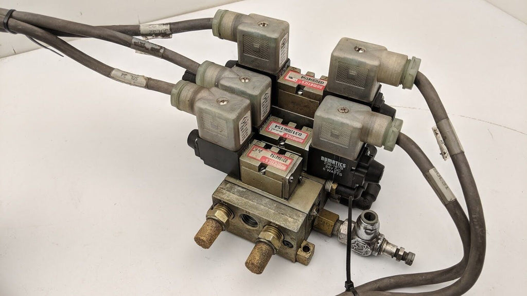 3x Numatics Pnumatic Manifold Block 5 Port 2-3 Position Solenoid 031SS4154 24VDC