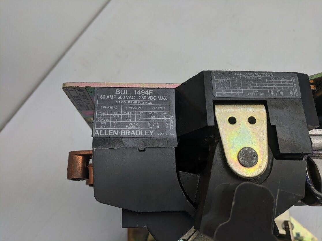 Allen Bradley 1494F-NFL60 Fuseable Disconnect with X-402028 3x LPJ-50SP Fuses