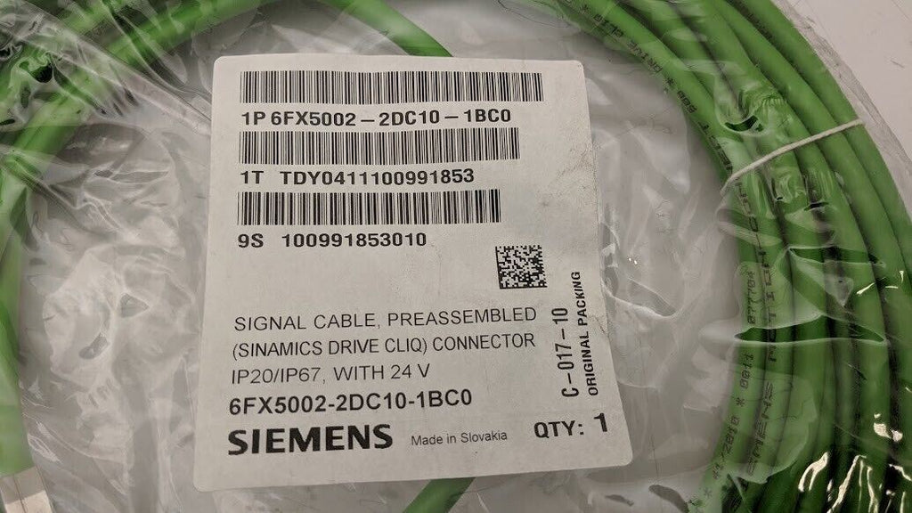 Siemens 1P 6FX5002-2DC10-1BC0 Signal Cable Sinamics Drive Cliq Connector NEW 12m