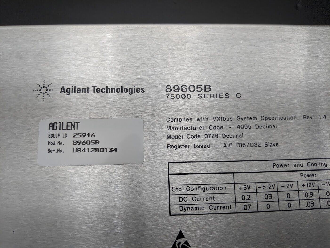 HP Agilent 89605B Input/Calibration Vector Signal Module 75000 Series C VXI #2