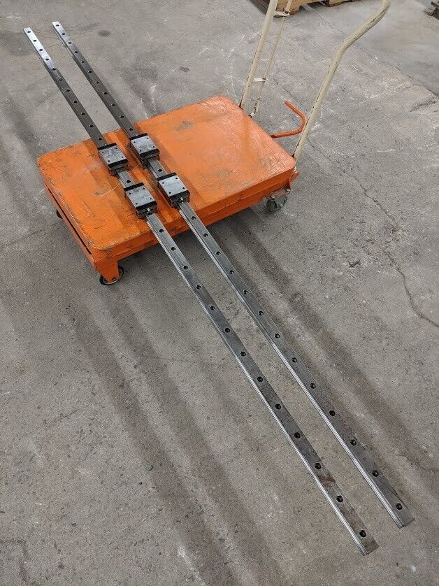 Rexroth Linear Guides Caged Bearing LM 2 Rails 91'' 4 Blocks R1605 30 R2011 SNS