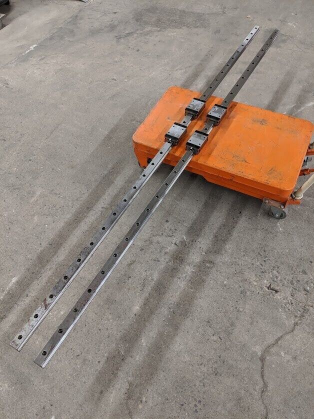 Rexroth Linear Guides Caged Bearing LM 2 Rails 91'' 4 Blocks R1605 30 R2011 SNS