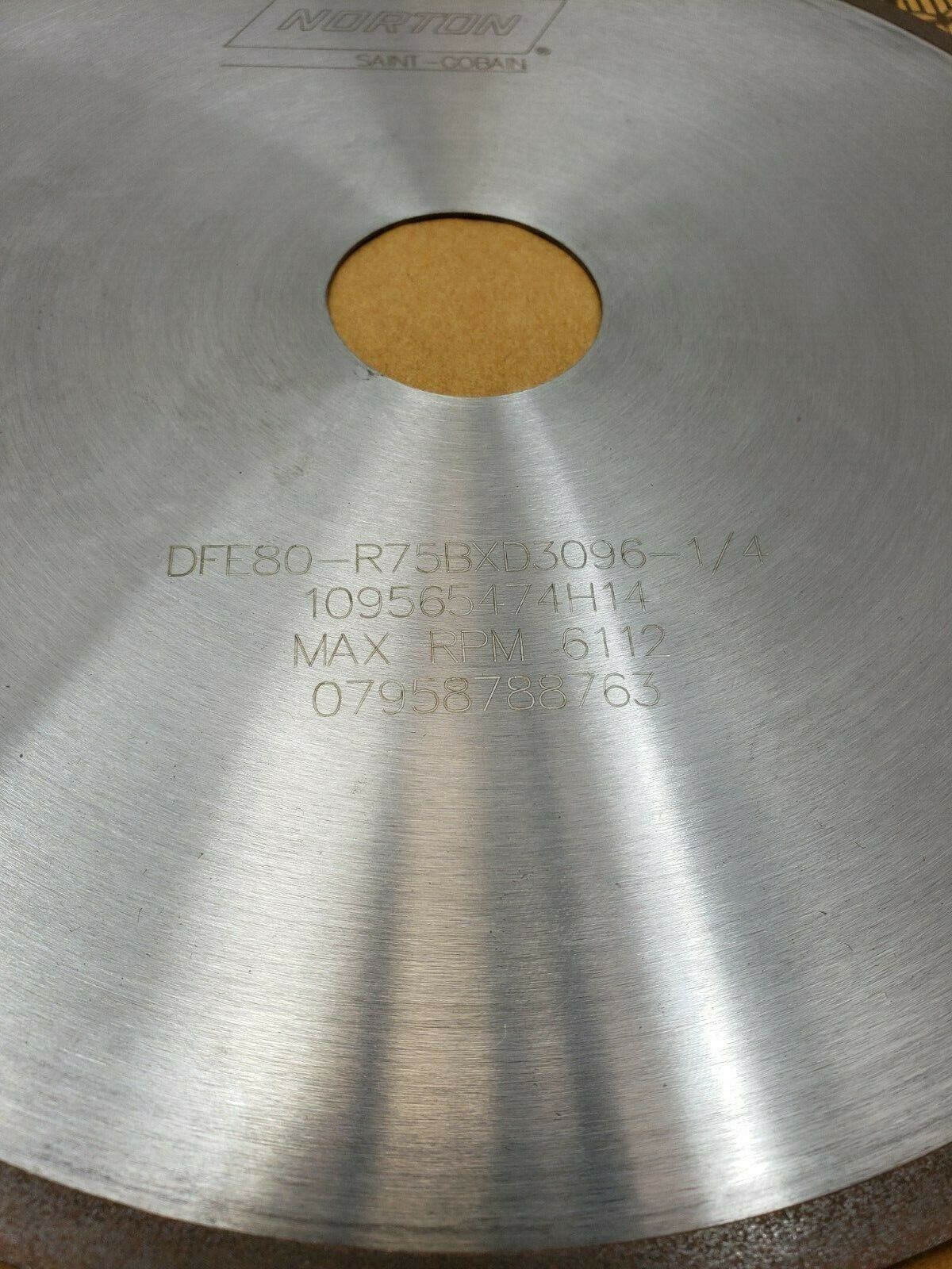 New Norton Saint-Gobain DFE80-R75BXD3096-1/4 Diamond Cutting Wheel