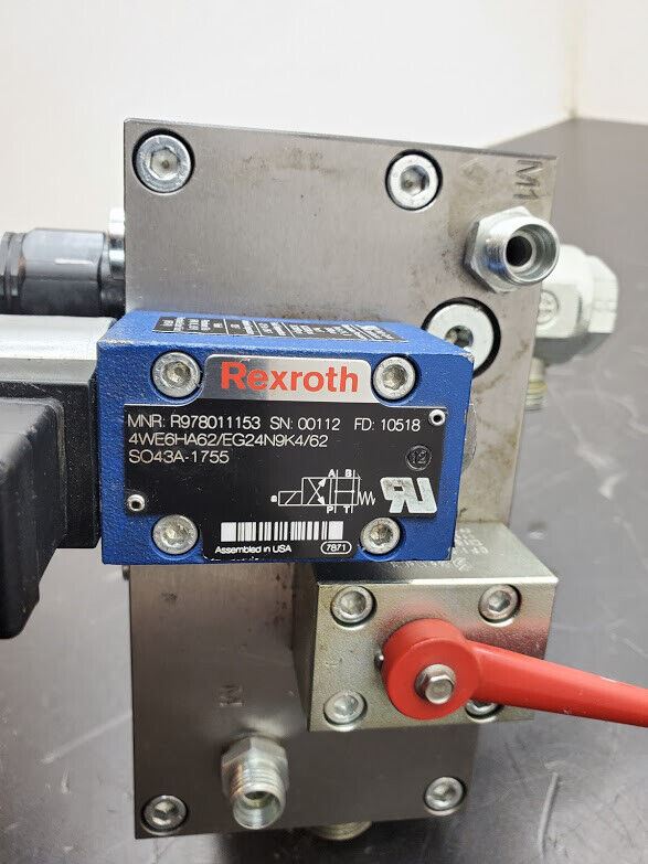 Rexroth Hydraulic 4WE6HA62/EG24N9K4/62 SO43A-1755 24VDC HD Coil Valve Manifold