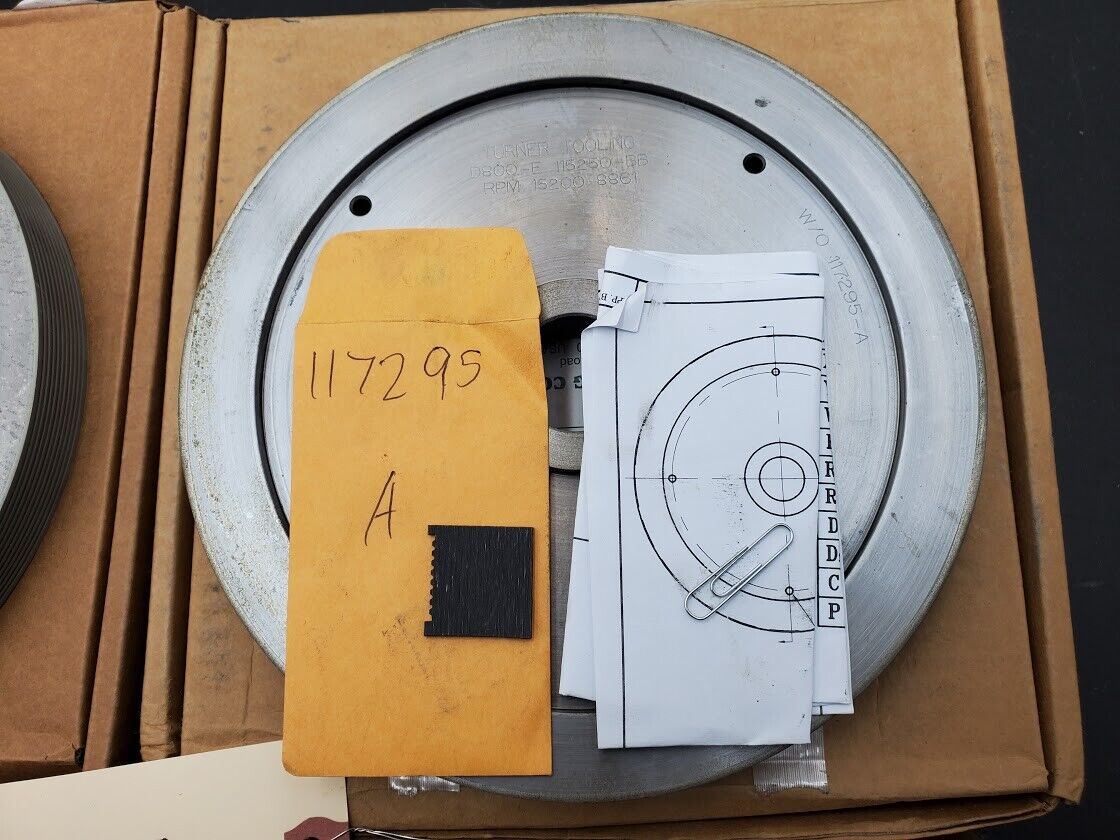 4x Turner Grooved 8" Diamond Plated Grinding Wheel Sapphire 800 Grit (E)