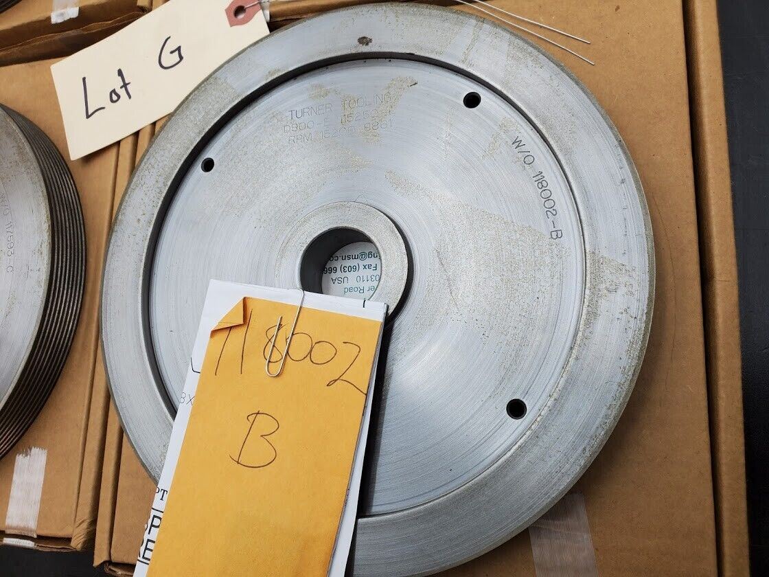 4x Turner Grooved 8" Diamond Plated Grinding Wheel Sapphire 800 Grit (G)