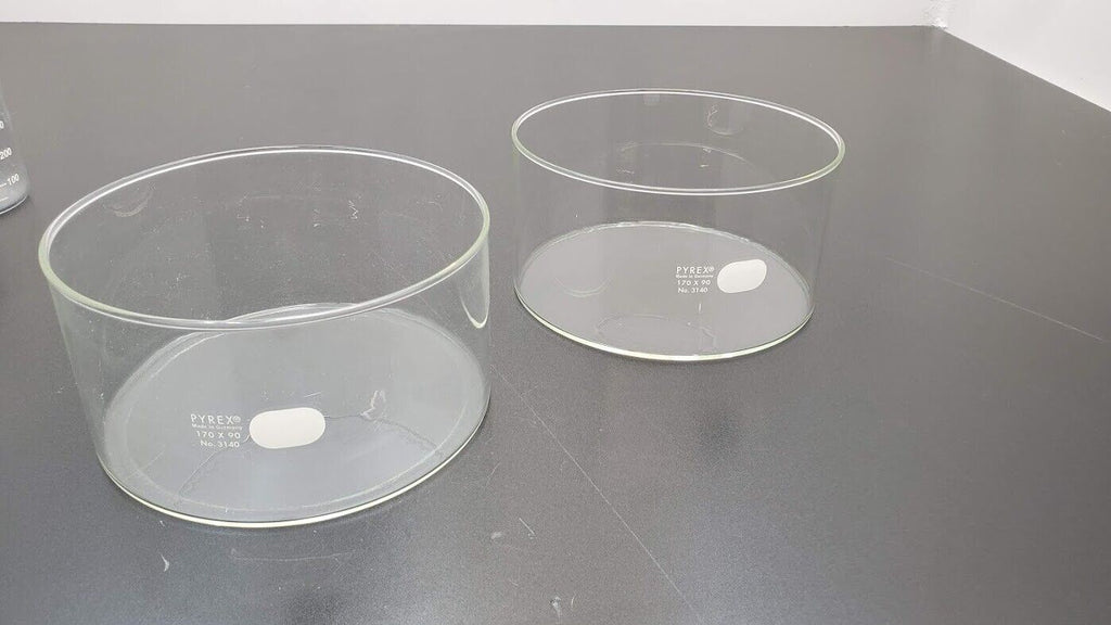 Lot of Pyrex Kimax VWR Borosilicate Glass Cylinder, Beaker, Funnel, Dish, Tongs