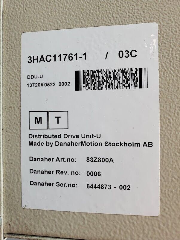 Danaher ABB DDU-U Robot Controller Distributed Drive Unit S4CPLUS 3HAC11761-1