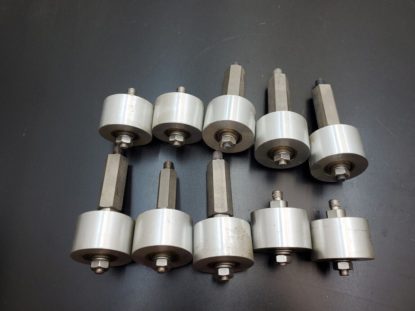Lot of 10 NSK Aluminum 6002Z Conveyor Belt Roller 2.30" 1.30" M12x1.75 Stud