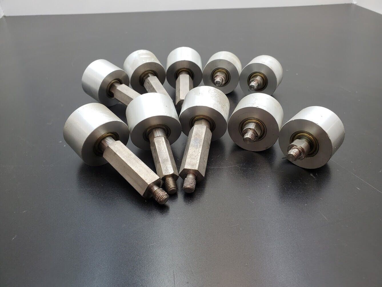 Lot of 10 NSK Aluminum 6002Z Conveyor Belt Roller 2.30" 1.30" M12x1.75 Stud