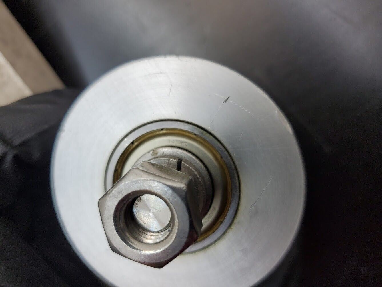 Lot of 10 NSK Aluminum 6002Z Conveyor Belt Roller 2.30" 1.30" M12x1.75 Stud