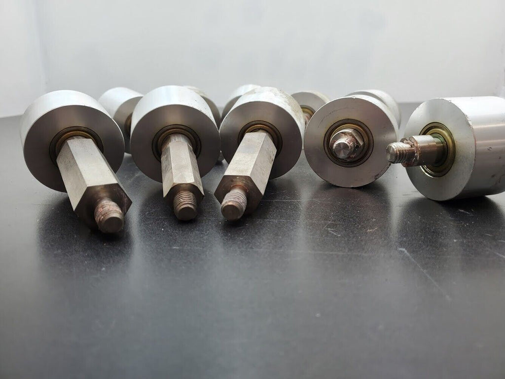 Lot of 10 NSK Aluminum 6002Z Conveyor Belt Roller 2.30" 1.30" M12x1.75 Stud