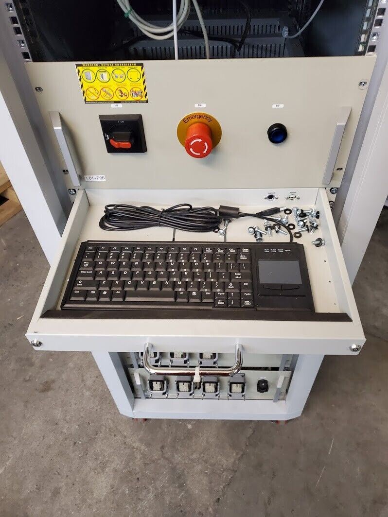 Rittal 19" Integration Equipment Rack w/ Drawers Monitor Keyboard, Wheeled, Fans