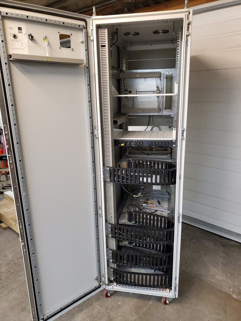 Rittal 19" Integration Equipment Rack w/ Drawers Monitor Keyboard, Wheeled, Fans