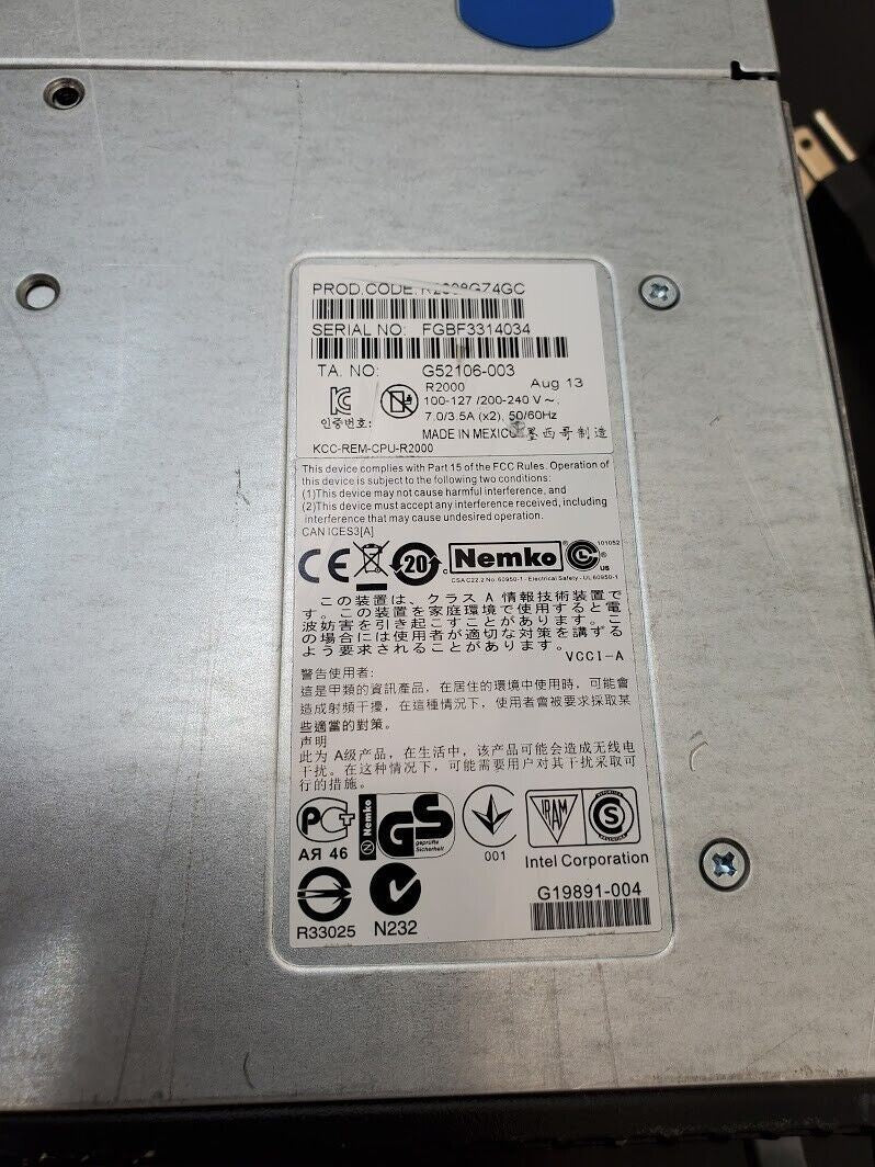 Colfax CX72002 2U Rackmount Server 64 Gb Dual Xeon E5-2650 2.6 GHz 3.5" HDD