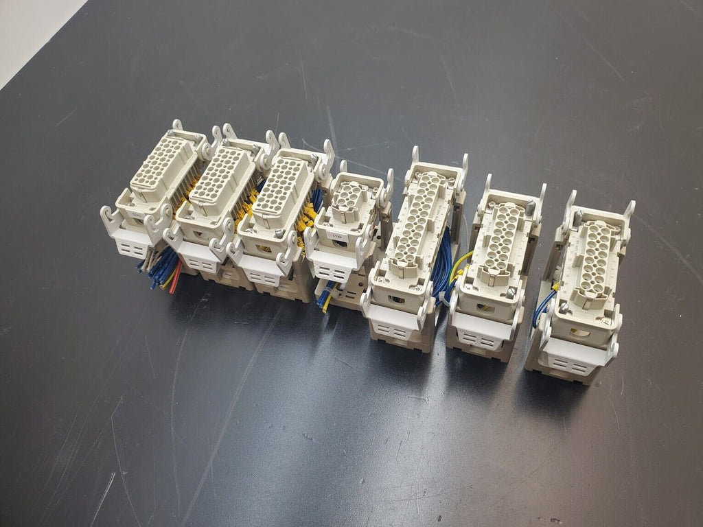 7x Harting IMB PC-GF20 DIN Rail Mount Serviceable Connector COB 05 16 24 CDF 40