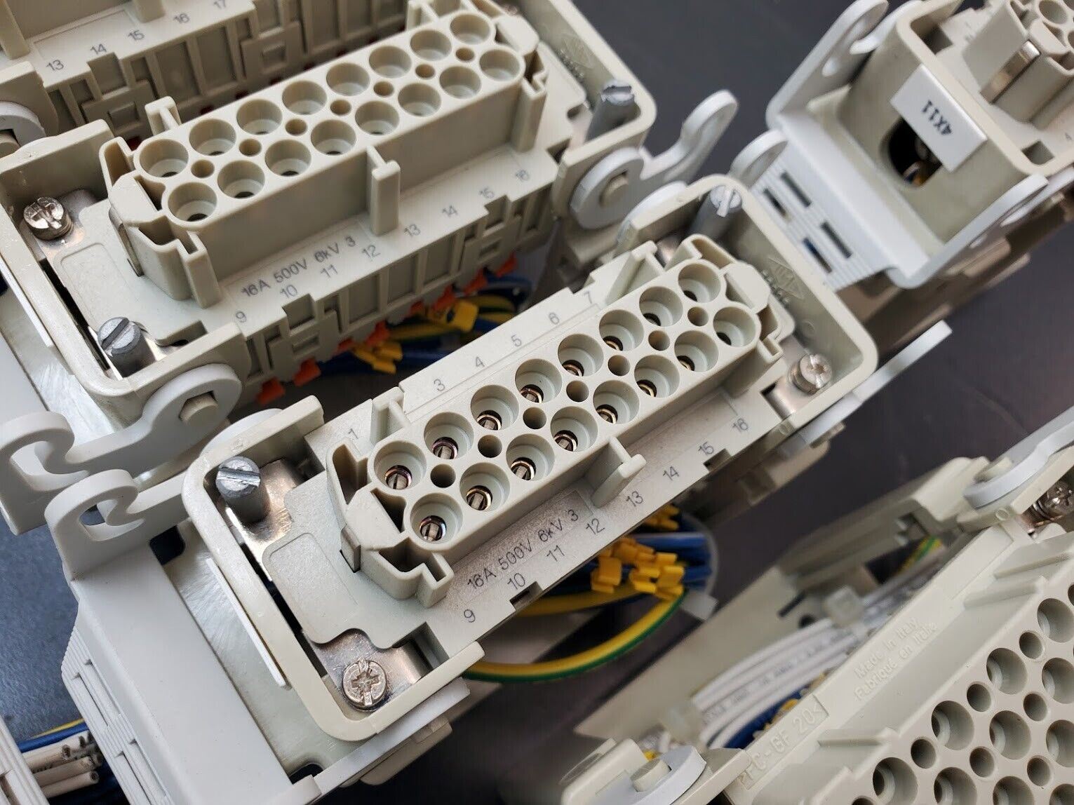 7x Harting IMB PC-GF20 DIN Rail Mount Serviceable Connector COB 05 16 24 CDF 40