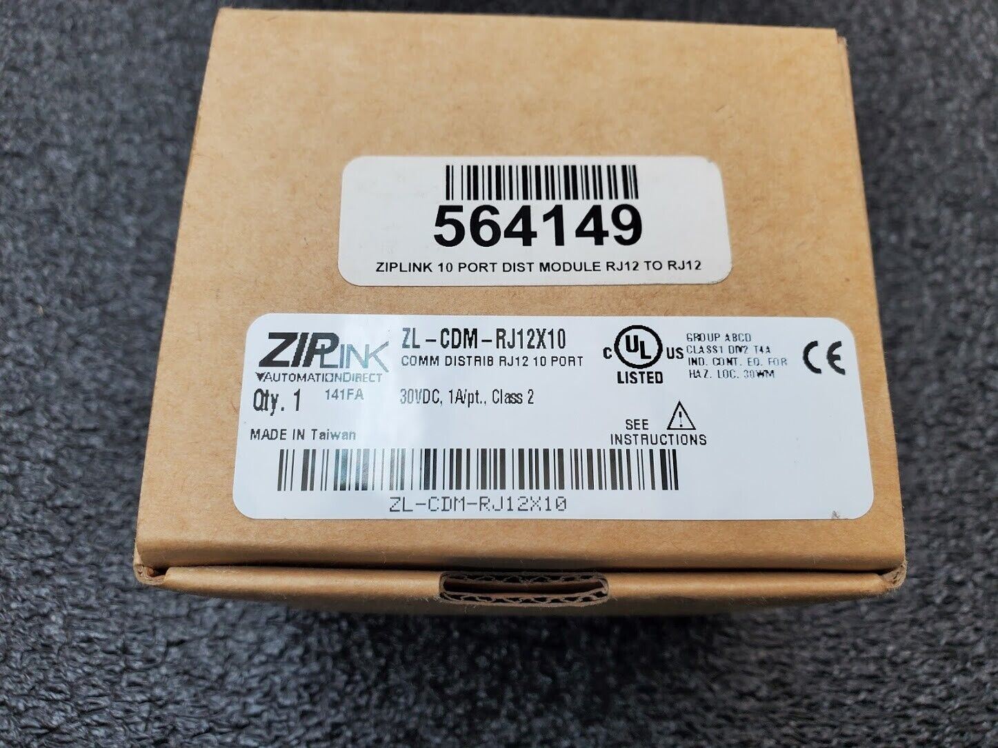 Automation Direct ZL-CDM-RJ12X10 ZIPLINK NEW IN BOX RJ12 10 Port DIN Rail