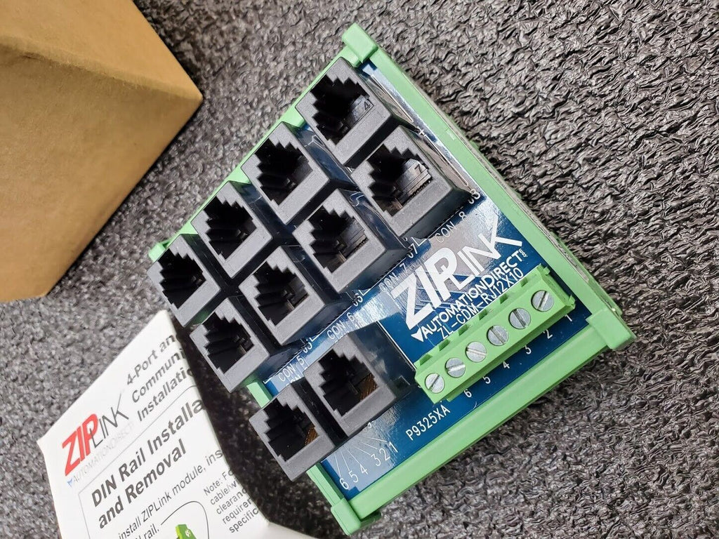 Automation Direct ZL-CDM-RJ12X10 ZIPLINK NEW IN BOX RJ12 10 Port DIN Rail