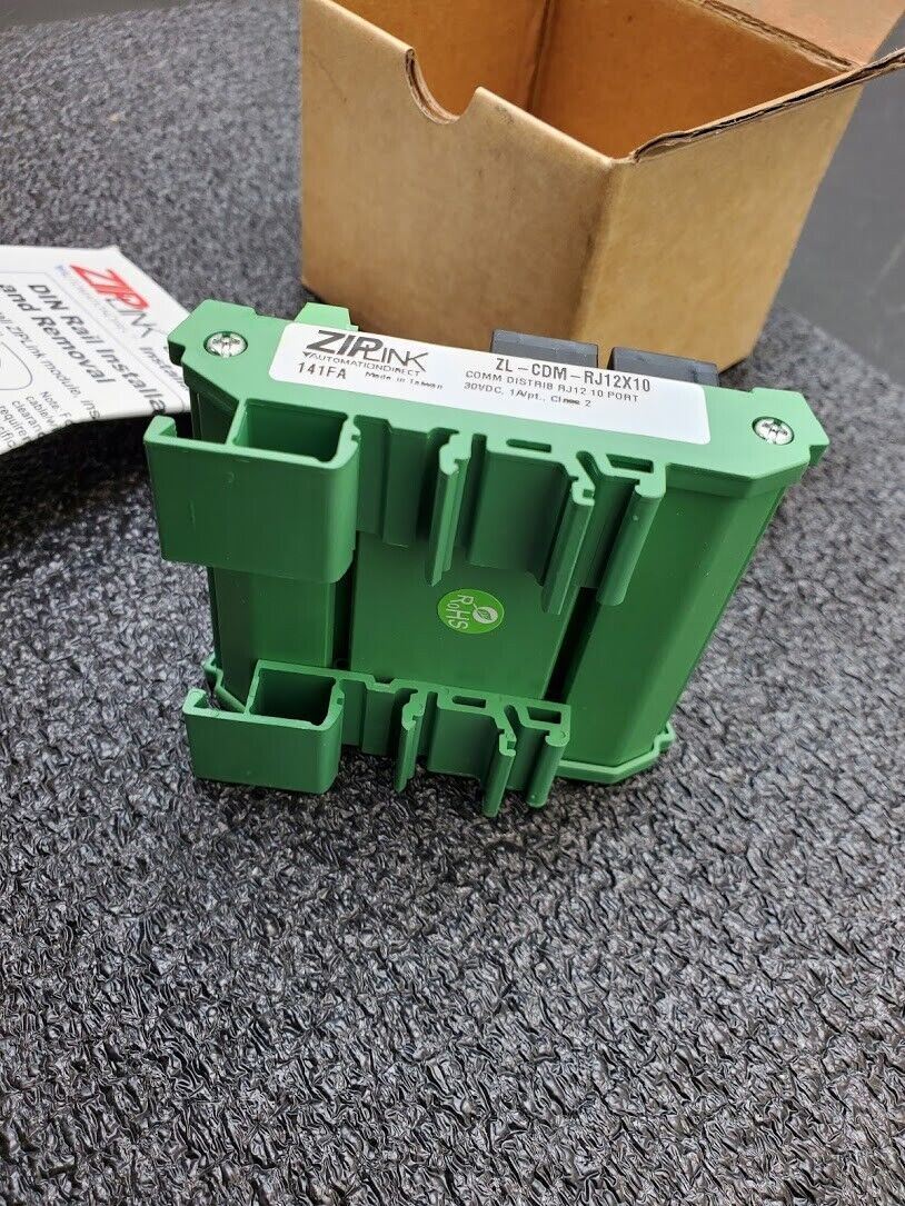 Automation Direct ZL-CDM-RJ12X10 ZIPLINK NEW IN BOX RJ12 10 Port DIN Rail