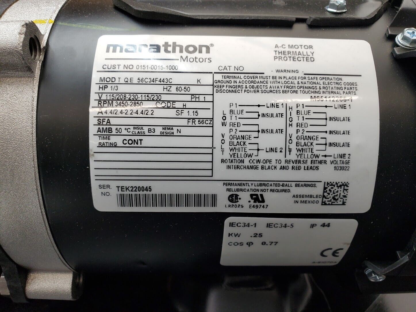 Marathon Motors March Pump 335CP-MD 12GPM Seal-Less Centrifugal Magnet Drive