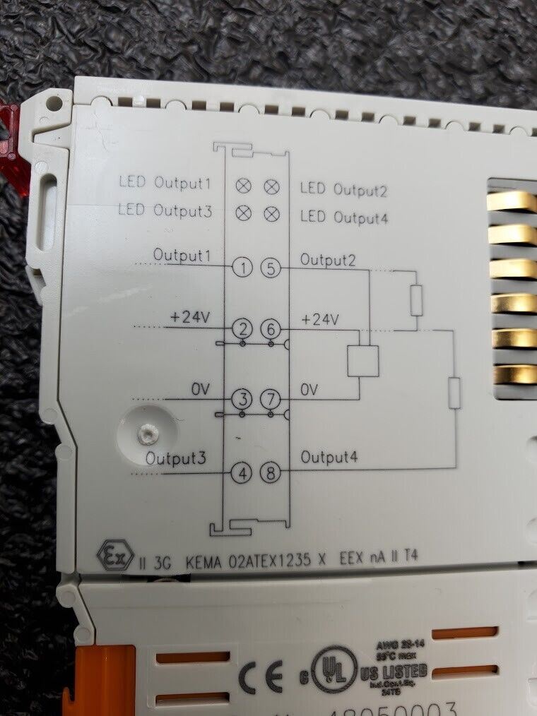 Beckhoff KL2184 4x Digital Output Module 24VDC 0.5A Out Low Side Switch KL 2184