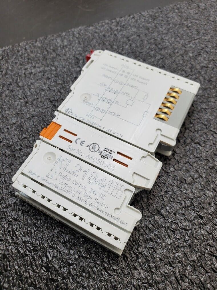 Beckhoff KL2184 4x Digital Output Module 24VDC 0.5A Out Low Side Switch KL 2184