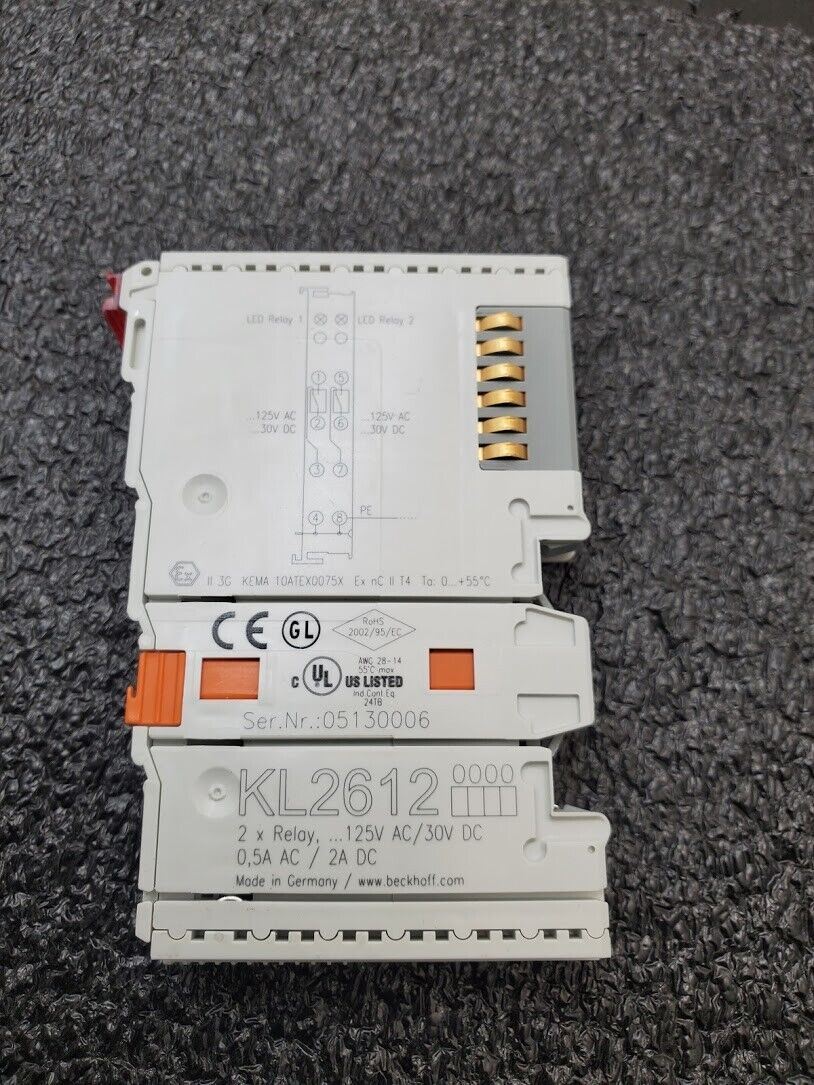 Beckhoff KL2612 2x Dual Two Relay Module 125VAC 0.5A, 30VDC 2A