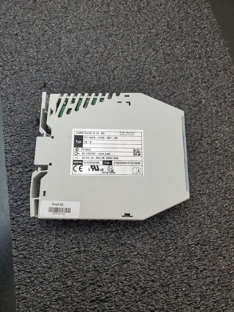 Jumo TB/TW 701160/8-0153-001-25 TB "0" Pt1 Temperature Limiter Monitor 3A 230VAC