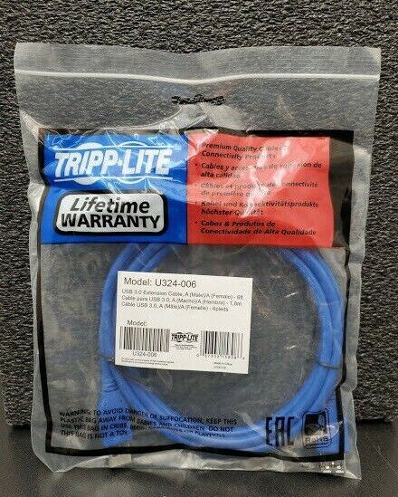 TRIPP-LITE U324-006 USB 3.0 Extension Cable, A (Male) / A (Female) 6 feet NEW
