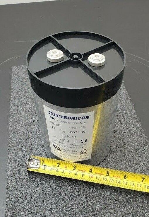 Electronicon PK16 E50.R16-564N19 DRY Cylindrical Power Capacitor 1200VDC 560 uF