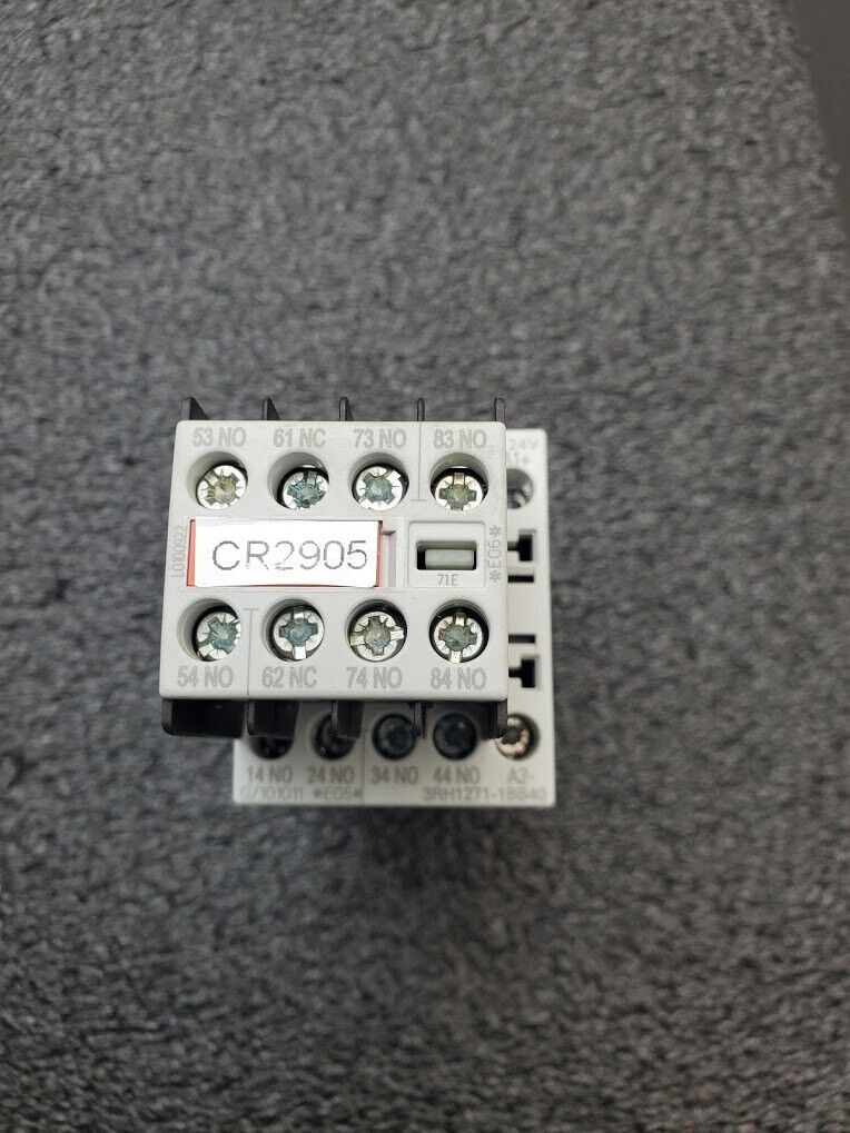 Siemens 3RH1271-1BB40 3PH Control Contactor Relay 24V DC Coil Size S00 DIN Rail