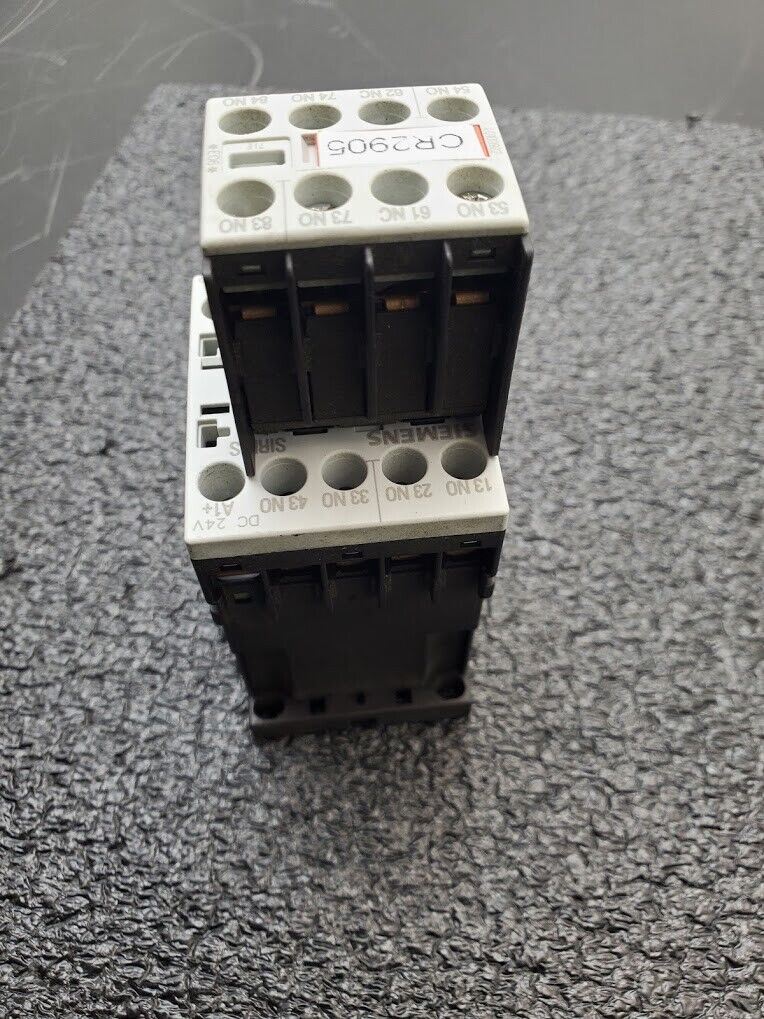 Siemens 3RH1271-1BB40 3PH Control Contactor Relay 24V DC Coil Size S00 DIN Rail