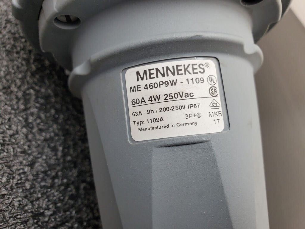 MENNEKES ME460P9W-1109 Pin Sleeve Plug 5 Pin and Sleeve 60A 4W 3PH 250VAC IP67