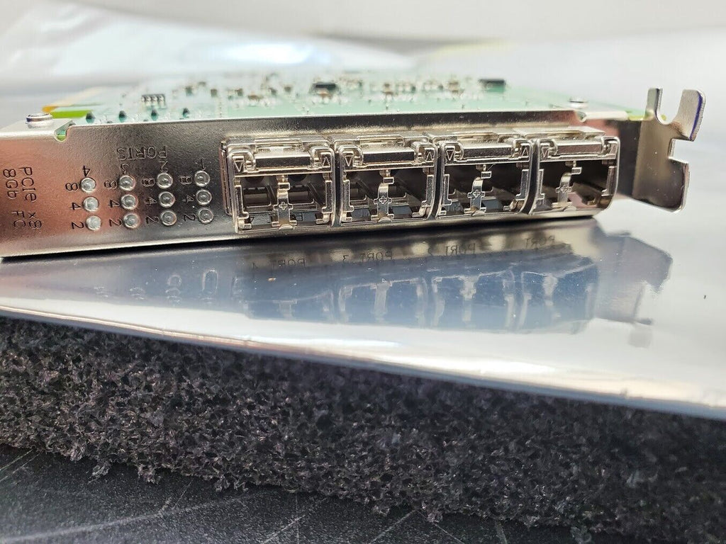 Quad Port QLogic QLE2564 FC HBA PCI-E Fiber Channel 4 Port + 4x 8Gb Transceivers
