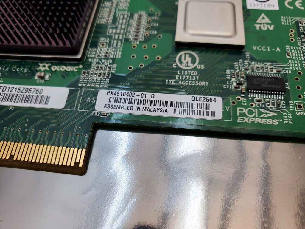 Quad Port QLogic QLE2564 FC HBA PCI-E Fiber Channel 4 Port + 4x 8Gb Transceivers